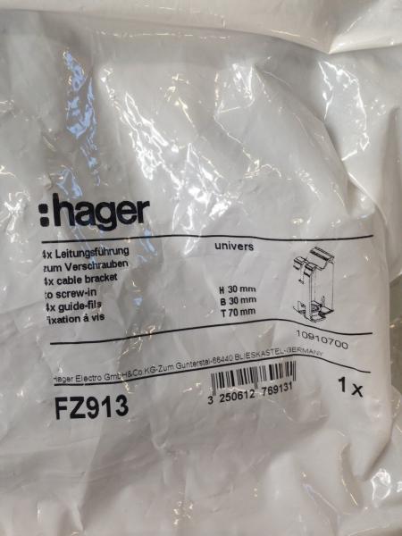 Hager FZ913 (4 Stück) Leitungsführungsklammer ***RESTPOSTEN***